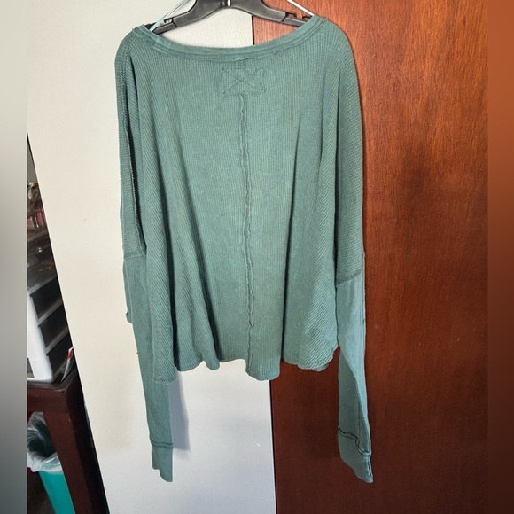 Free People Microphone Drop Thermal in Silver Pine - Picture 5 of 6